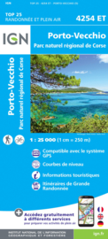 Wandelkaart Porto Vecchio, PNR de la Corse | Corsica - IGN 4254ET - 4254 ET