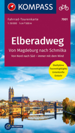 Fietskaart Elbe Radweg 1 Schmilka - Maagdenburg | Kompass 7001 | 1:50.000 | ISBN 9783991210092
