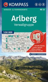 Wandelkaart Arlberg -Verwallgruppe | Kompass 33 | 1:50.000 | ISBN 9783991546092