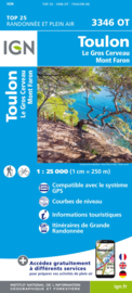 Wandelkaart Toulon, Six-Fours-les-Plages, La Seyne-sur-Mer, Le Gros Cerveau, Mont-Faron | IGN 3346OT - IGN 3346 OT | ISBN 9782758551515