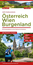 Fietskaart Oostenrijk / Wenen / Burgenland | ADFC | 1:150.000 | ISBN 9783969902073