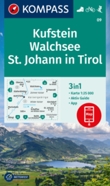 Wandelkaart Kufstein - Walchsee - St. Johann im Tirol - Wilde Kaiser | Kompass 09 | 1:25.000 | ISBN 9783991215974