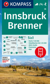Wandelkaart Innsbruck - Brenner | Kompass 36 | 1:50.000 | ISBN 9783991219859