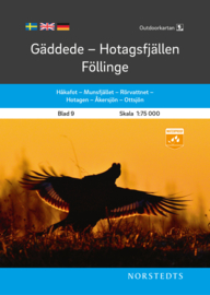 Wandelkaart Gäddede – Hotagsfjällen – Föllinge  - outdoor fjall 09 | Norsteds | 1:75.000 | ISBN ISBN: 9789113105062