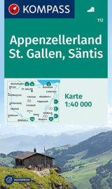 Wandelkaart Appenzellerland - St. Gallen - Säntis | Kompass 112 | 1:50.000 | ISBN 9783850269667