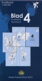 Topografische kaart Spitsbergen NO Blad 4 | Norsk Polarinstitutt | 1:250.000 | ISBN 7046660088781