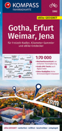 Fietskaart Gotha, Erfurt, Weimar, Jena | Kompass 3077 | 1:70.000 | ISBN 9783991211518