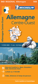 Wegenkaart Duitsland Midden West  | Michelin 543 | 1:350.000 | ISBN 9782067183582