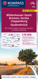 Fietskaart Wildeshauser Geest, Vechta , Cloppenburg |  Kompass 3366 | 1:70.000 | ISBN 9783991211730