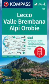 Wandelkaart Lecco - Valle Brembana | Kompass 105 | 1:50.000 | ISBN 9783991217367
