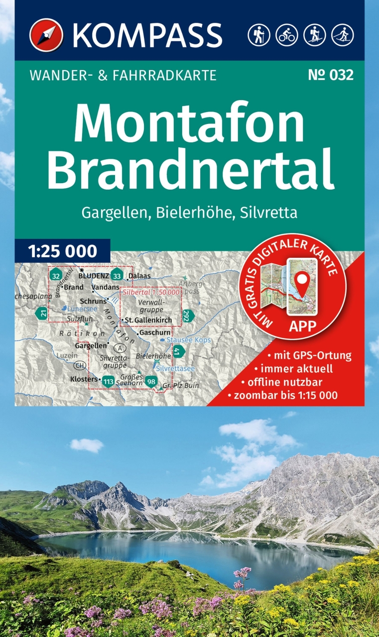 Wandelkaart Montafon - Alpenpark | Kompass 032 | 1:25.000 | ISBN 9783991543169