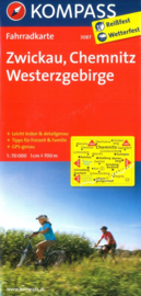 Fietskaart Zwickau, Chemnitz, Westerzgebirge | Kompass 3087 | 1:70.000 | ISBN 9783850265898