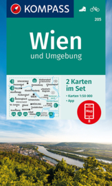 Wandelkaart Wien und Umgebung | Kompass 205 | 1:50.000 | ISBN 9783991212454