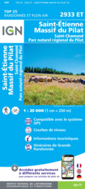 Wandelkaart Massif du Pilat - St-Etienne - St-Chamond | PNR du Pilat Ardéche | IGN 2933 ET - IGN 2933ET