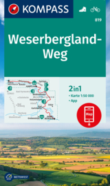 Wandelkaart Weserberglandweg | Kompass 819 | 1:50.000 | ISBN 9783991217107