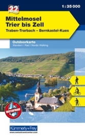 Wandelkaart Mittlere Mosel Trier bis Zell - Hunsrück | Kümmerly & Frey 22 | 1:35.000 | ISBN 9783259025222
