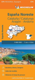 Wegenkaart Aragon - Cataluna - Catalunya - Barcelona - Andorra - Zaragoza | Michelin 574 | ISBN 9782067184220