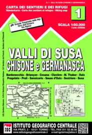 Wandelkaart Valli di Susa - Chisone e Germanasca | IGC nr. 1 | 1:50.000 | ISBN 9788896455555