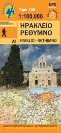 Wegenkaart 93 Kreta centraal - midden Heraklion en Rethimnon - Kreta | Anavasi Maps | ISBN 9789608195806