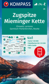 Wandelkaart Zugspitze - Mieminger Kette | Kompass 25 | 1:50.000 | ISBN 9783991218692