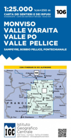Wandelkaart Monviso - Sampeyre -Bobbio Pellice | IGC nr. 106 | 1:25.000 - ISBN 9788896455623