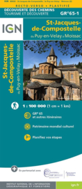 Wandelkaart St-Jacques-de-Compostela GR 65-1, St Jacobsroute | 1:100.000 | IGN | ISBN 9782758554530