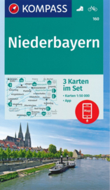 Wandelkaart Niederbayern 3-Set | Kompass 160 | 1:50.000 | ISBN 9783990445211