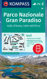 Wandelkaart Gran Paradiso - Valle d`Aosta | Kompass 86 | 1:50.000 - ISBN 9783991217480