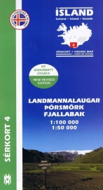 Wandelkaart Landmannalaugar - Pörsmörk, Fjallabak, Fimmvörduháls nr. 04 | Mal og Menning | 1:100.000 / 1:50.000 | ISBN 9789979330356