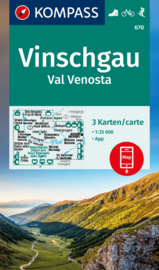 Wandelkaart Vinschgau - Val Venosta | Kompass 670 | 3-delig | 1:25.000 | ISBN 9783991542193