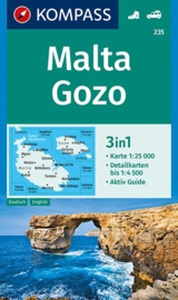 Wegenkaart-Wandelkaart Malta |  Kompass | 1:25.000 | ISBN 9783990446416