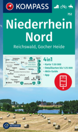 Wandelkaart Niederrhein Nord / Reichswald | Kompass 752 | 1:50.000 | ISBN 9783991215233