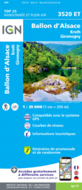 Wandelkaart Ballon d`Alsace, Giromagny, Ronchamp, Champagney | Vogezen | IGN 3520 ET - IGN 3520ET | ISBN 9782758550266