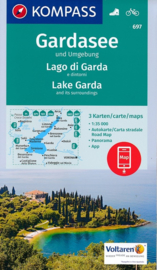 Wandelkaart Gardasee und Umgebung - Lago di Garda | Kompass 697 | 3-delige set ! 1:35.000 | ISBN 9783990443095