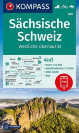 Wandelkaart  Sächsische Schweiz | 1:50.000 | Kompass 810 | ISBN 9783991210672