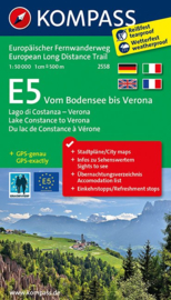 Wandelkaart E5 Vom Bodensee bis Verona | Kompass | 1:50.000 | ISBN 9783850269728
