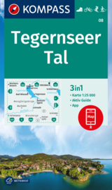 Wandelkaart Tegernseetal | Kompass 08 | 1:25.000 | ISBN 9783991218265
