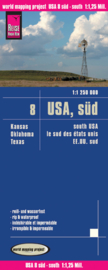 Wegenkaart USA 8 Zuid - Kansas, Oklahoma, Texas | Reise Know How | 1:1.250.000 | ISBN 9783831772094