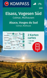 Wandelkaart - Fietskaart Elzas - Vogezen Zuid | Kompass 2222 | 1:50.000 | ISBN 9783991219941