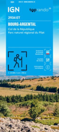 Wandelkaart Bourg-Argental - Col de la République | PNR du Pilat Ardéche | IGN 2934 ET -IGN 2934ET | ISBN 9782758558972