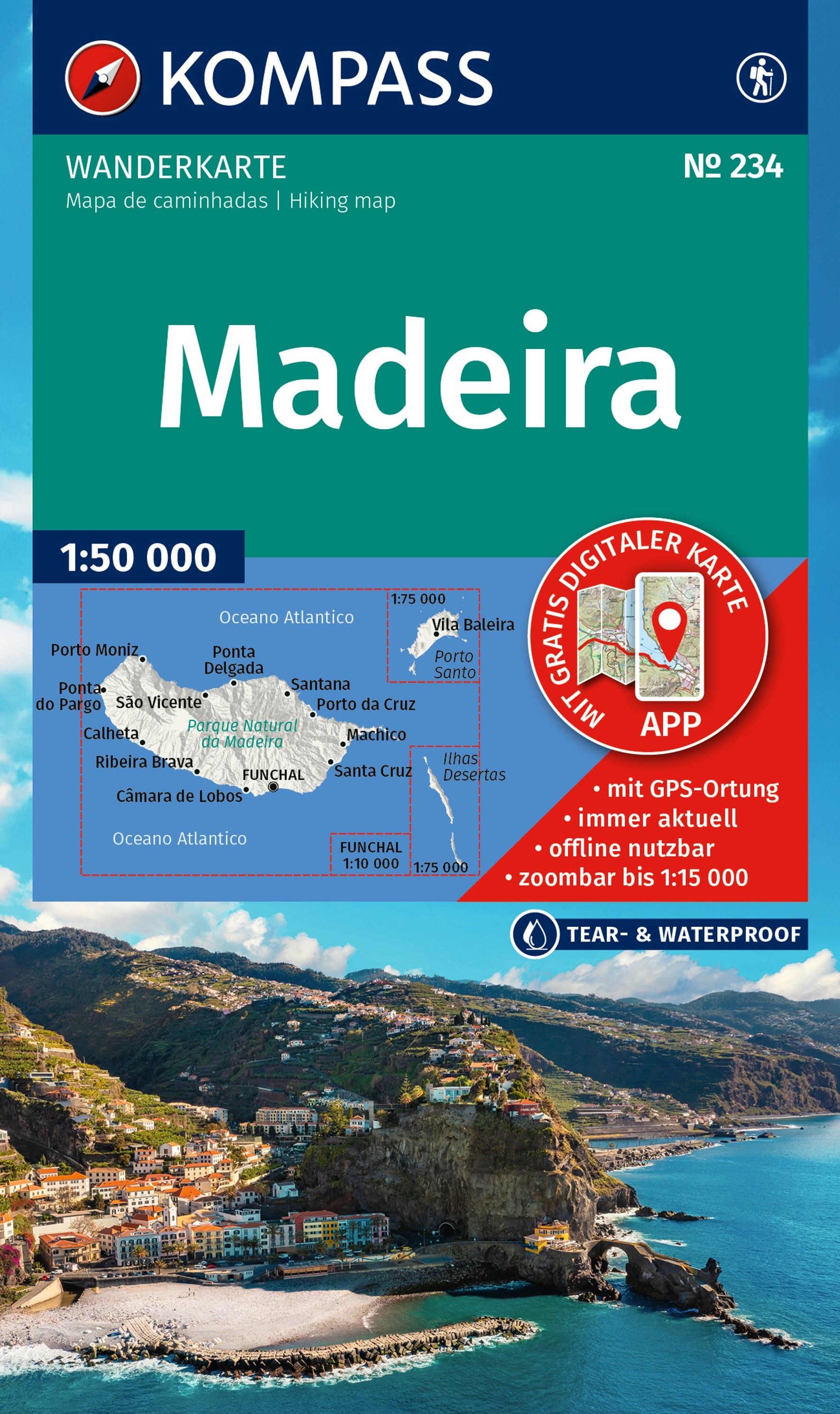 Wandelkaart Madeira | Kompass 234 | 1:50.000 | ISBN 9783991543671