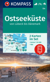 Wandelkaart Oostzee kust - van Lübeck tot Denemarken | Kompass 724 Ostseeküste | 1:50.000 | ISBN 9783991540731