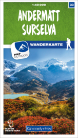 Wandelkaart Andermatt - Surselva | Kümmerly & Frey | 1:40.000 | ISBN 9783259023334