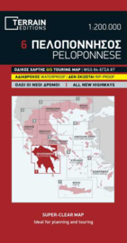 Wegenkaart Peloponnese - Peloponnesos | Terrain maps 6 | 1:200.000 | ISBN 9789609456227