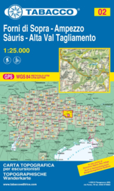 Wandelkaart Forni di Sopra - Ampezzo - Sauris - Alta Val Tagliamento | Tabacco 2 | 1:25.000 | ISBN 9788883150029