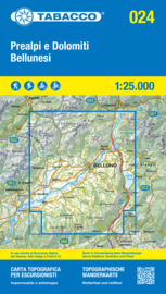 Wandelkaart Prealpi e Dolomiti Bellunesi | Tabacco 24 | 1:25.000 | ISBN 9788883151712