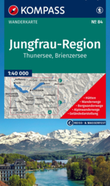 Wandelkaart Jungfrau Region - Thuner See - Brienzer See | Kompass 84 | ISBN 9783991543084