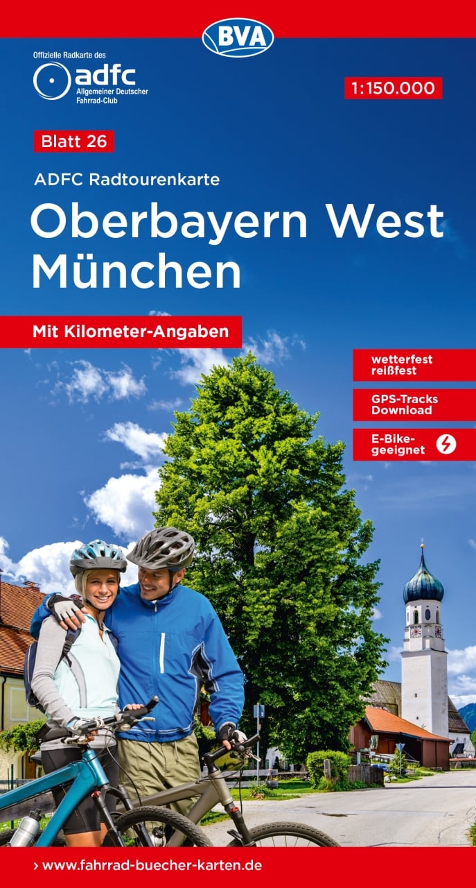 Fietskaart Oberbayern / München | ADFC nr. 26 | ISBN 9783969902608