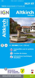 Wandelkaart Altkirch, Ferette, Dannemarie| Vogezen | IGN 3621 ET - IGN 3621ET | ISBN 9782758550396