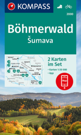 Wandelkaarten Böhmerwald - Šumava - Lipno | Kompass 2000 | 2-delige kaartenset | 1:50.000 | ISBN 9783991212843